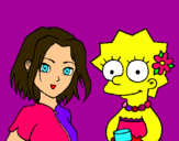 Dibujo Sakura y Lisa pintado por guardar