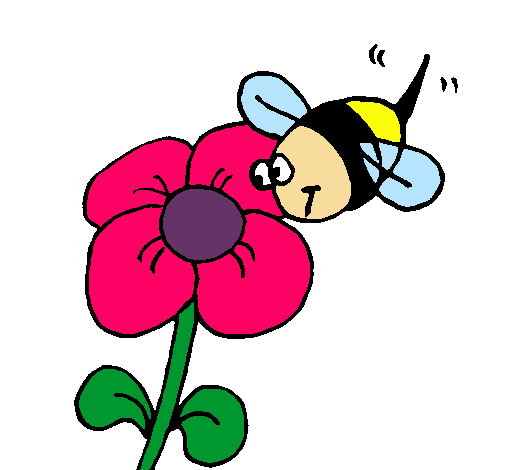 Abeja y flor