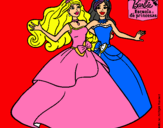 Dibujo Barbie y su amiga súper felices pintado por BLER