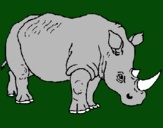 Dibujo Rinoceronte pintado por animal