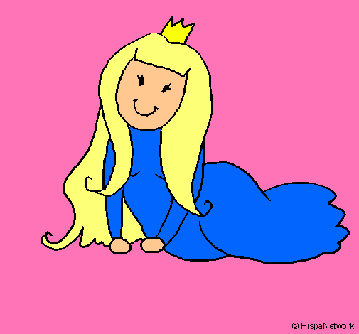 Dibujo Princesa contenta pintado por dominique1