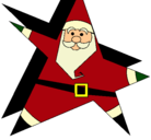 Dibujo Papa Noel en forma de estrella pintado por grp20