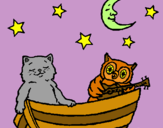 Dibujo Gato y búho pintado por sofiarico