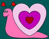 Dibujo Caracol corazón pintado por fridalimon