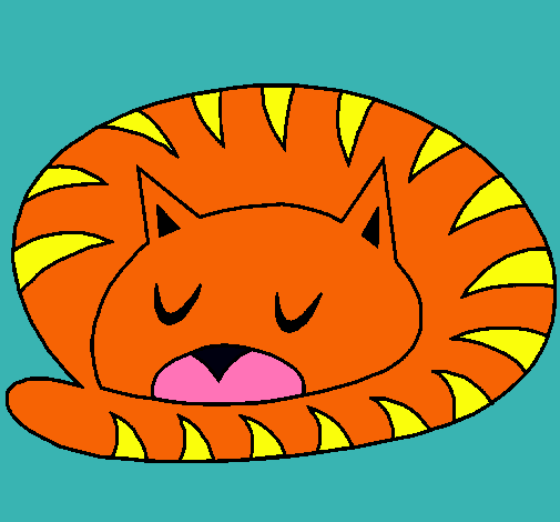 Dibujo Gato durmiendo pintado por fantastiks