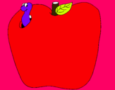 Dibujo Gusano en la fruta pintado por fghhgh