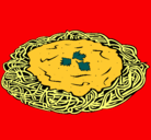 Dibujo Espaguetis con queso pintado por upan
