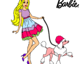 Dibujo Barbie paseando a su mascota pintado por isabsa