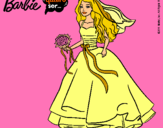 Dibujo Barbie vestida de novia pintado por tuctuc