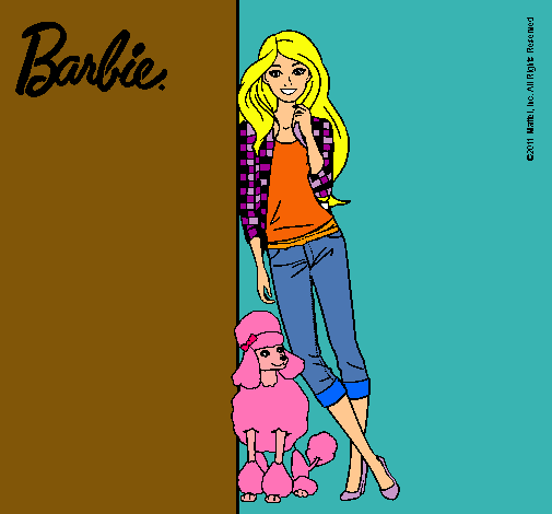 Barbie con cazadora de cuadros