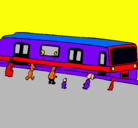 Dibujo Pasajeros esperando al tren pintado por Felipe7