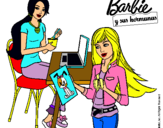 Dibujo Barbie y su hermana merendando pintado por ppppppppgvvh