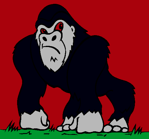 Dibujo Gorila pintado por animal