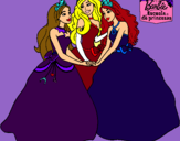 Dibujo Barbie y sus amigas princesas pintado por jaels