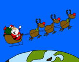 Dibujo Papa Noel repartiendo regalos 3 pintado por titayalex