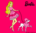 Dibujo Barbie paseando a su mascota pintado por linda_barbie