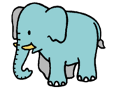 Dibujo Elefante bebe pintado por elefante