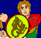 Dibujo Caballero con escudo de león pintado por chirstian