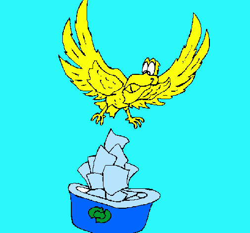 Dibujo Águila reciclando pintado por maridali