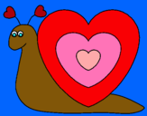 Dibujo Caracol corazón pintado por yarimar