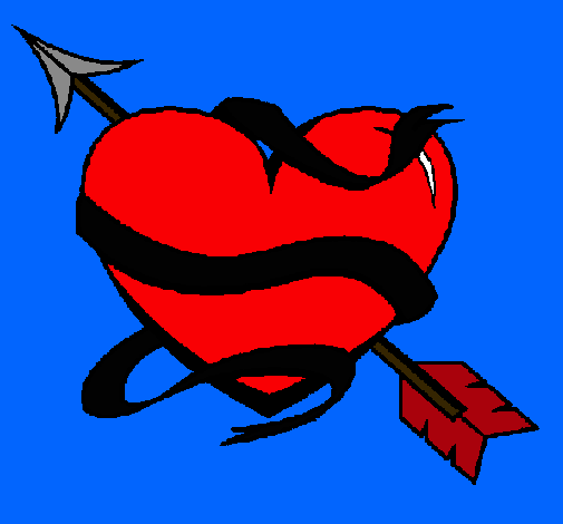 Dibujo Corazón con flecha pintado por lydi