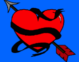 Dibujo Corazón con flecha pintado por lydi