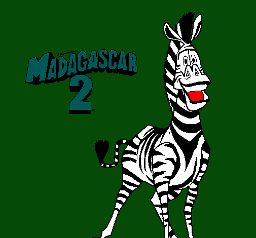 Dibujo Madagascar 2 Marty pintado por nicko