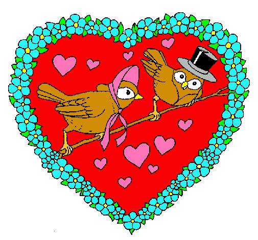 Dibujo Corazón con pájaros pintado por hellen1