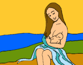 Dibujo Madre con su bebe pintado por AZPP