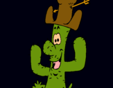 Dibujo Cactus con sombrero pintado por 060744