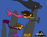 Dibujo Barbie nadando con sirenas pintado por Angyyy