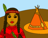 Dibujo India y tepee pintado por 060744