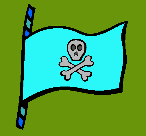 Dibujo Bandera pirata pintado por Dino-Jor