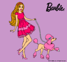 Dibujo Barbie paseando a su mascota pintado por yesire