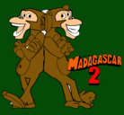 Dibujo Madagascar 2 Manson y Phil 2 pintado por rovi