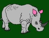 Dibujo Rinoceronte pintado por nicko