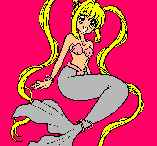 Dibujo Sirena con perlas pintado por marta97682