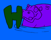 Dibujo Hipopótamo pintado por emilai
