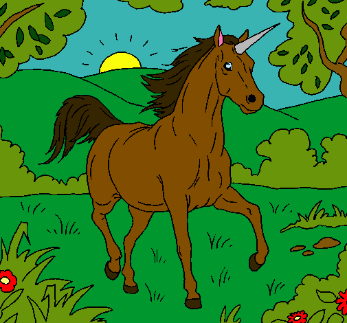 Dibujo Unicornio corriendo pintado por anasusun
