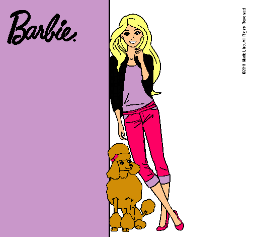 Barbie con cazadora de cuadros