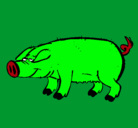 Dibujo Cerdo con pezuñas negras pintado por julic