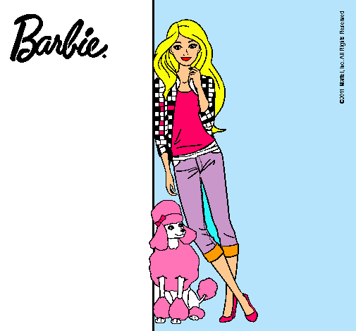 Barbie con cazadora de cuadros