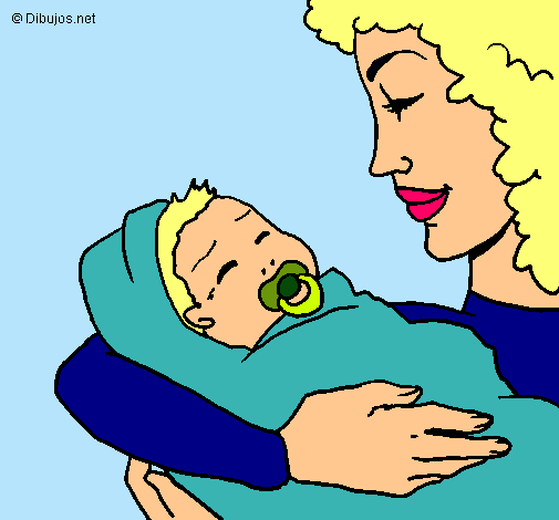 Dibujo Madre con su bebe II pintado por Lorena1316