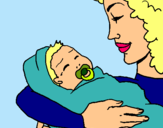 Dibujo Madre con su bebe II pintado por Lorena1316