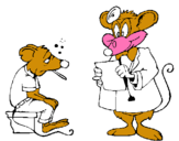 Dibujo Doctor y paciente ratón pintado por aaaaaaaaaaaa