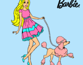 Dibujo Barbie paseando a su mascota pintado por lauruki
