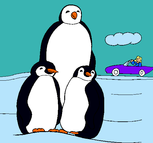 Dibujo Familia pingüino pintado por anrs2000
