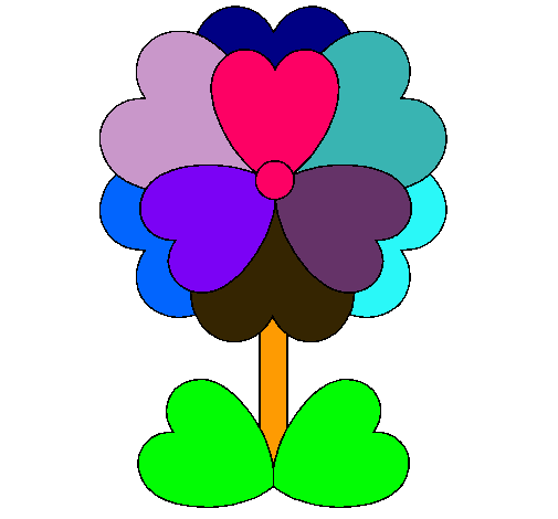 Dibujo Flor de corazones pintado por karla13