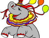 Dibujo Elefante con 3 globos pintado por solyluna