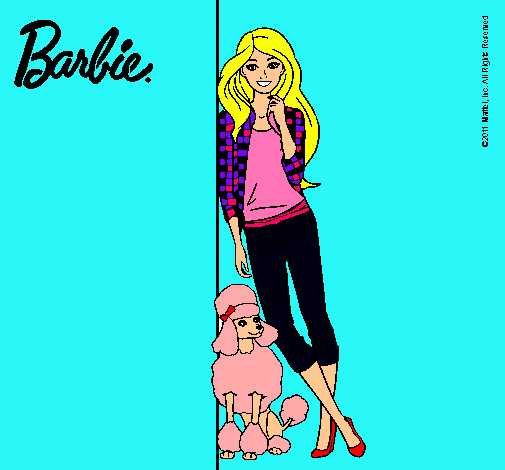 Barbie con cazadora de cuadros